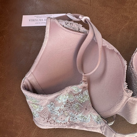Body by Victoria’s Secret perfect shape push up bra 32D mauve floral shimmer NWT - Picture 5 of 6